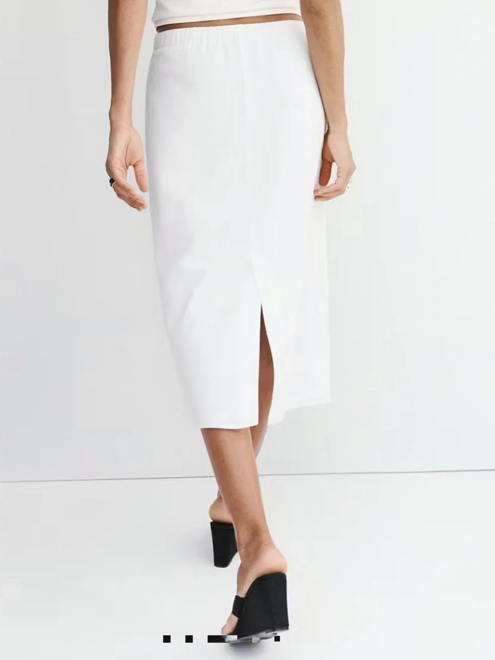 Mango White Midi Skirt with Floral Embroidery FLORAL EMBROIDERED LINEN SKIRT1368